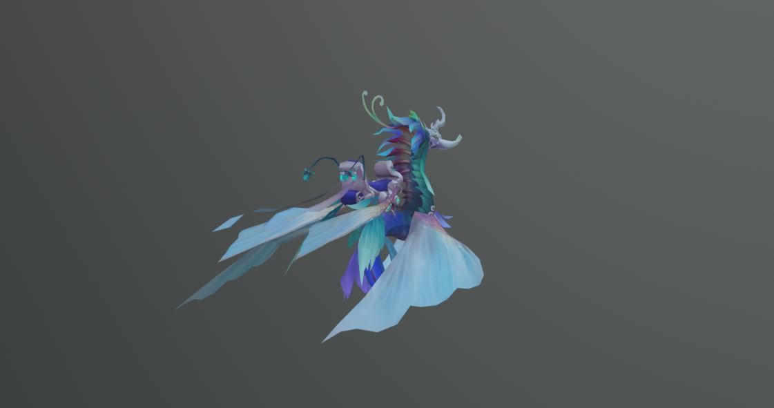 Sea Horse Fantasy Monster Low-poly 3D model_5