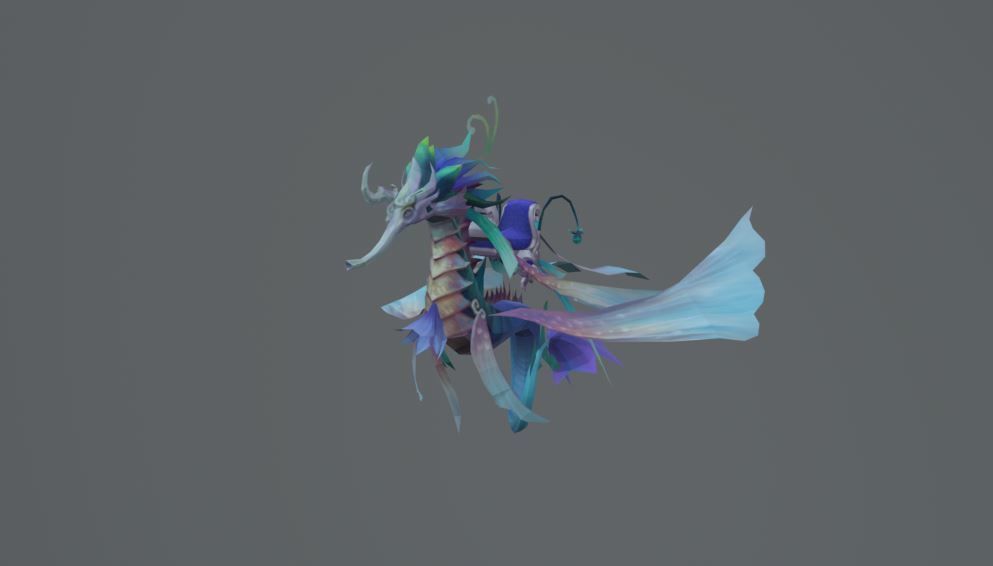 Sea Horse Fantasy Monster Low-poly 3D model_2