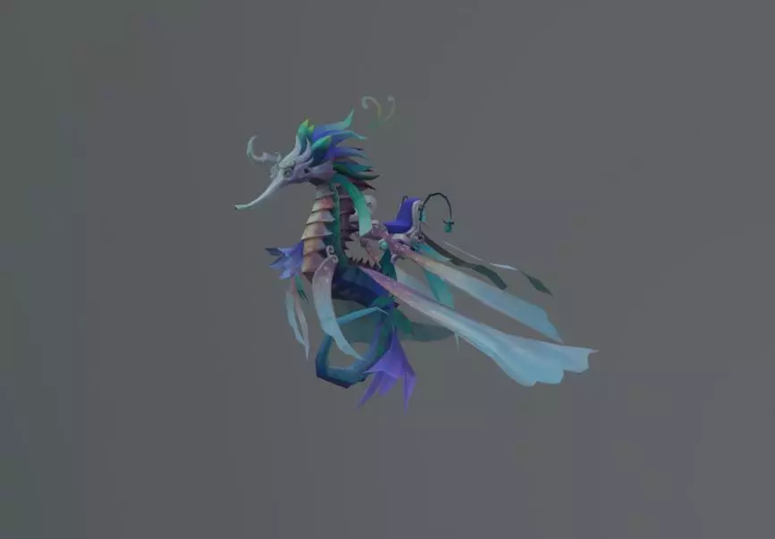 Sea Horse Fantasy Monster Low-poly 3D model_0