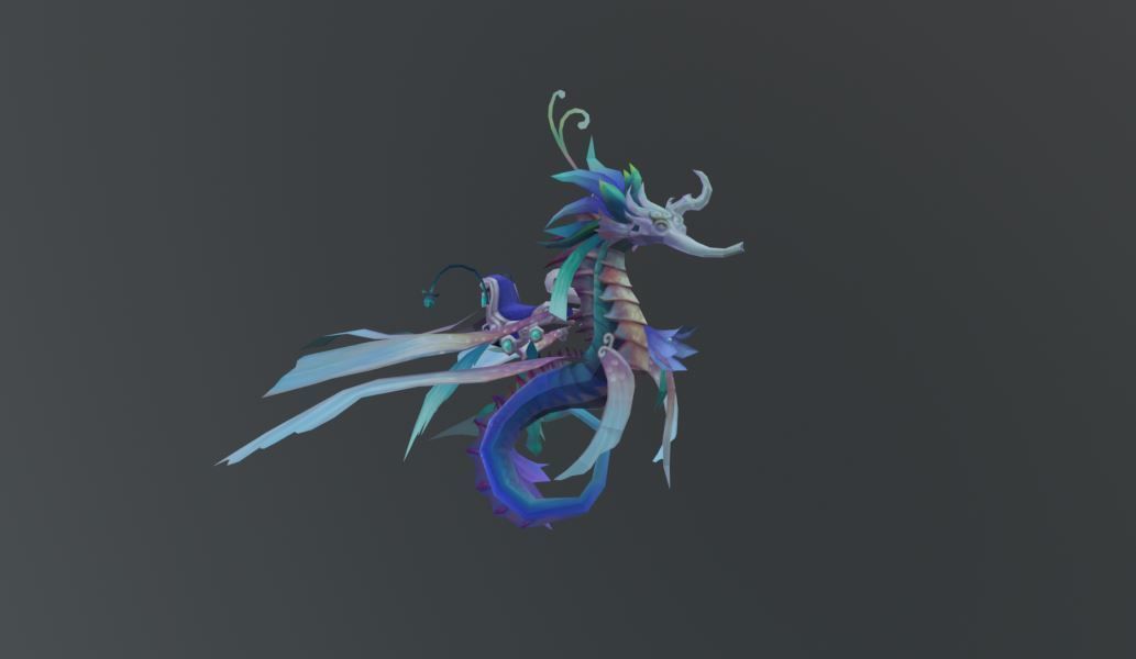 Sea Horse Fantasy Monster Low-poly 3D model_1