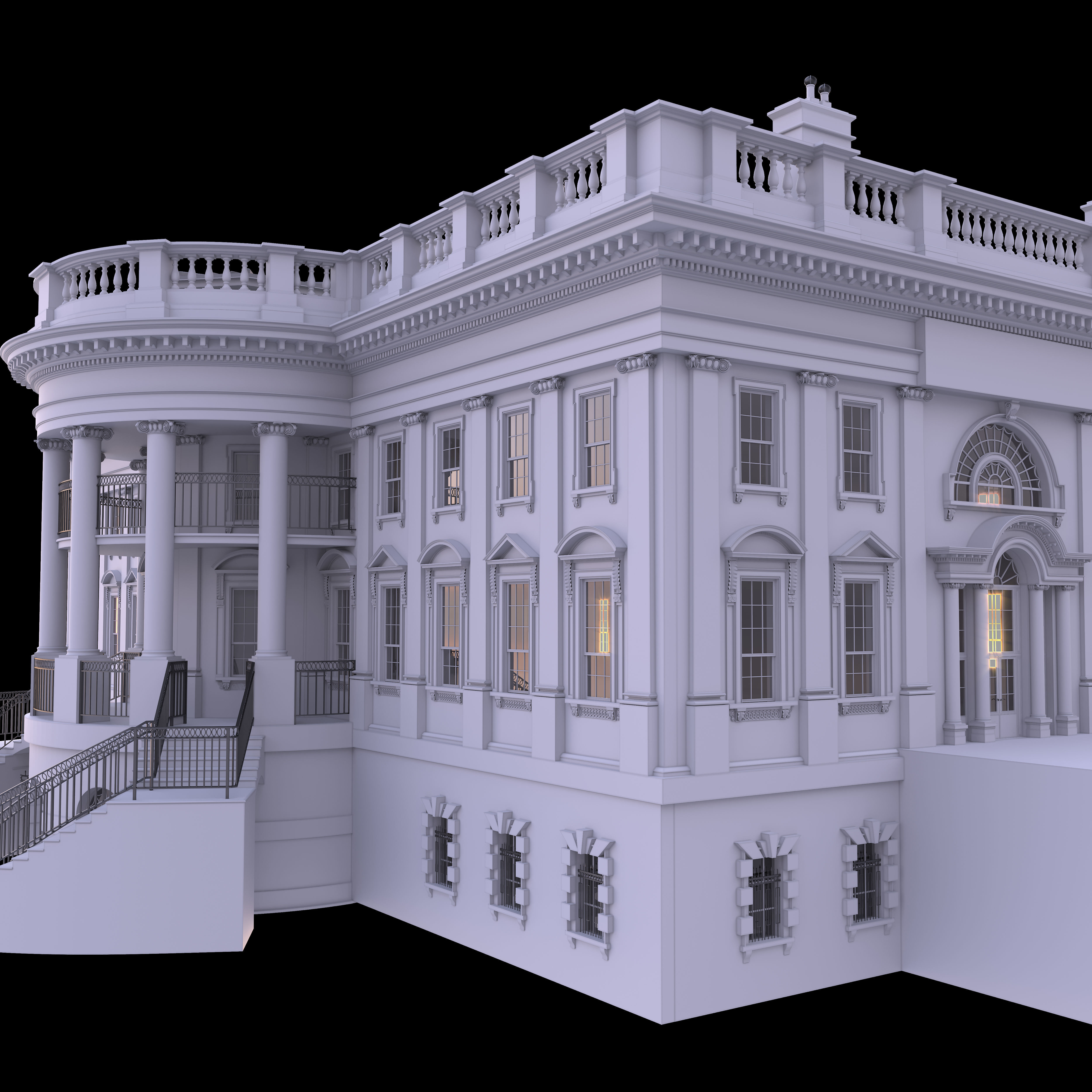 usa white house 3D model_5