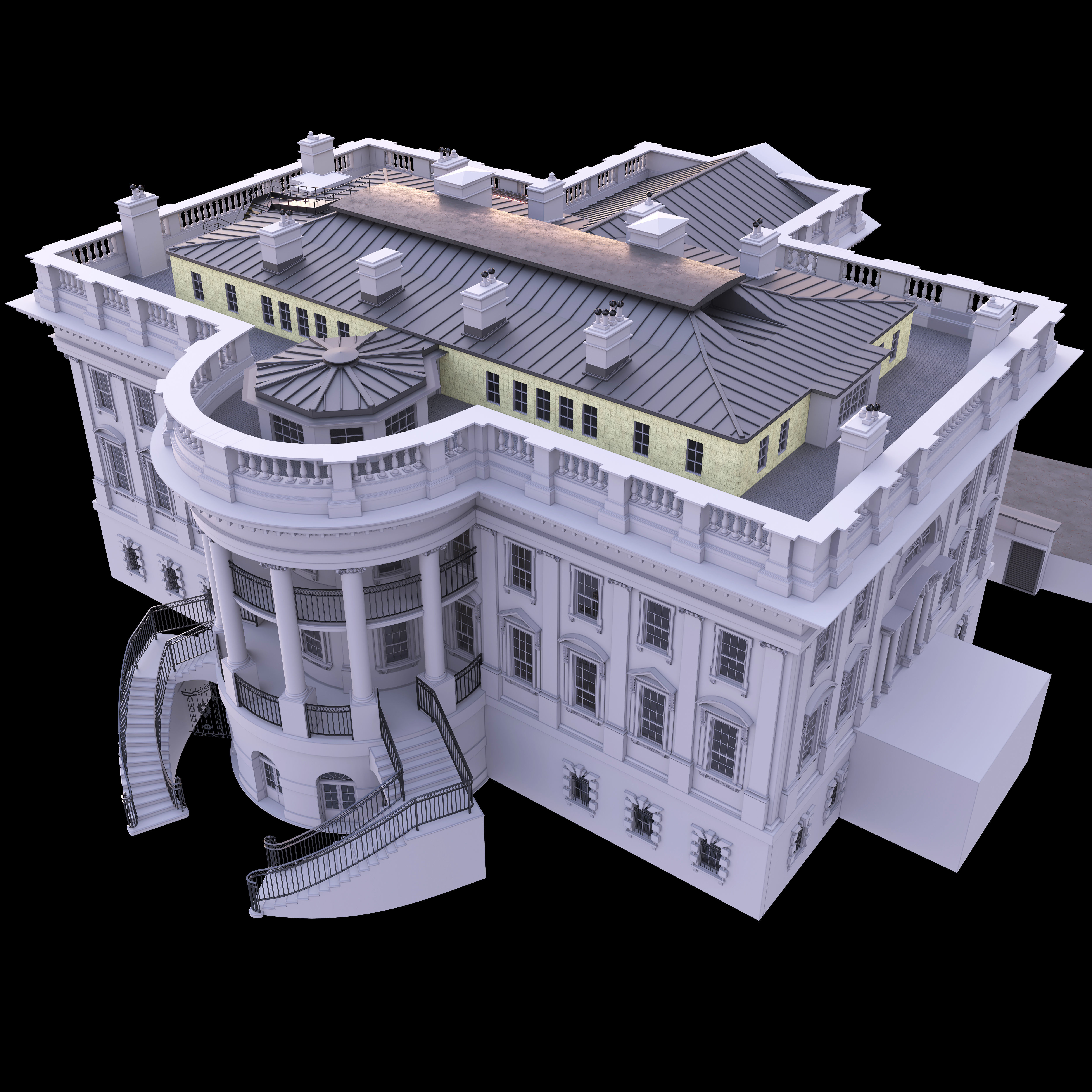 usa white house 3D model_1