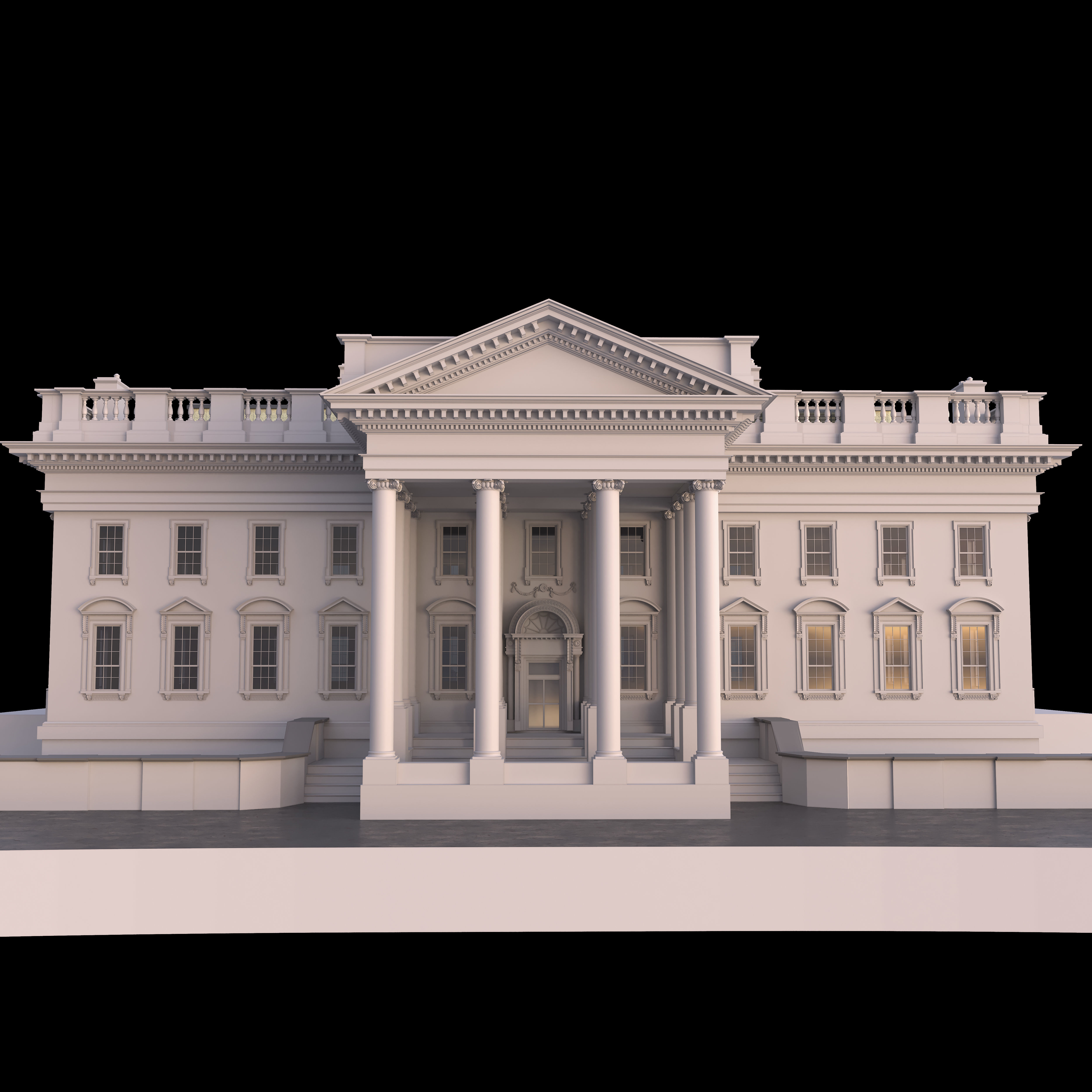 usa white house 3D model_3