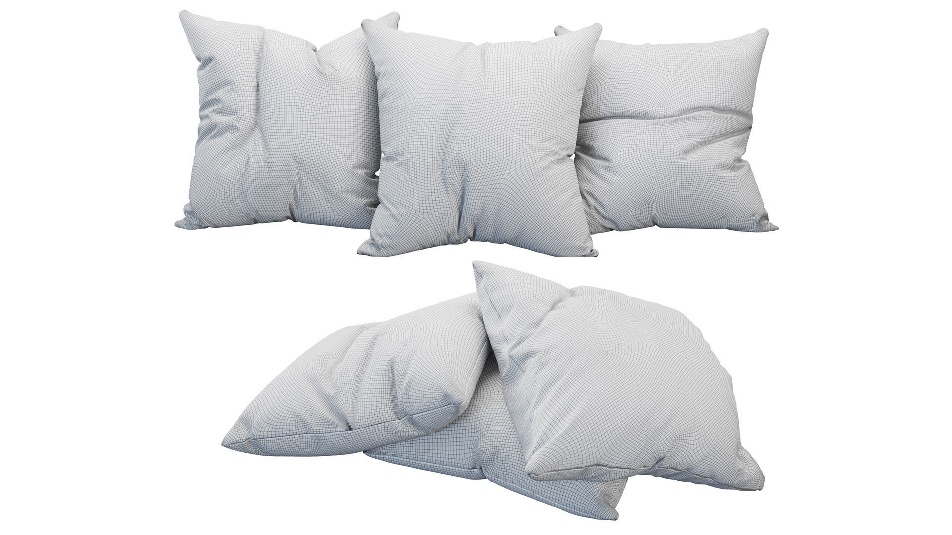 Decoration Pillows Set 3 3D model_1