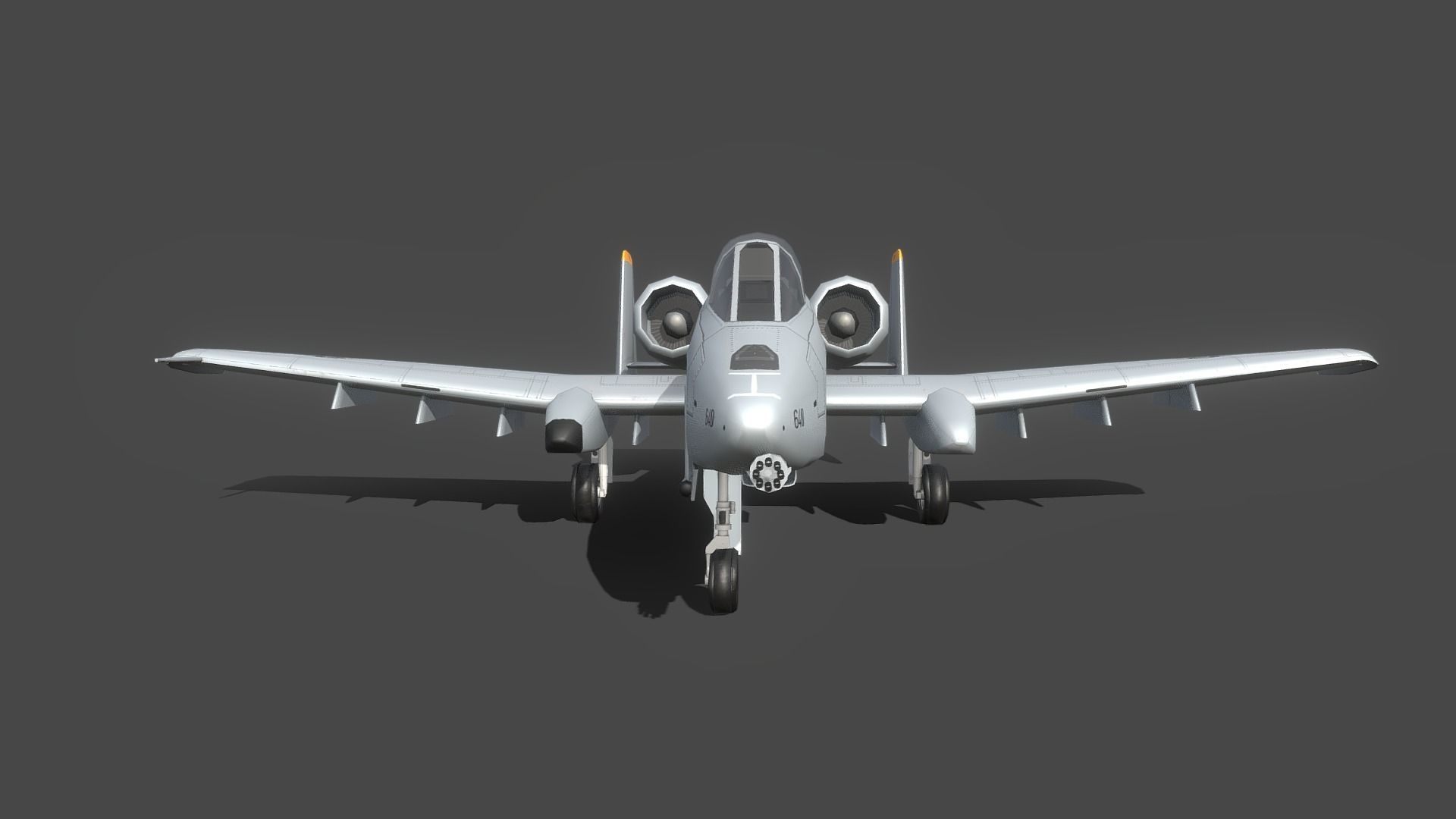 A10 Thunderbolt Low-poly 3D model_3