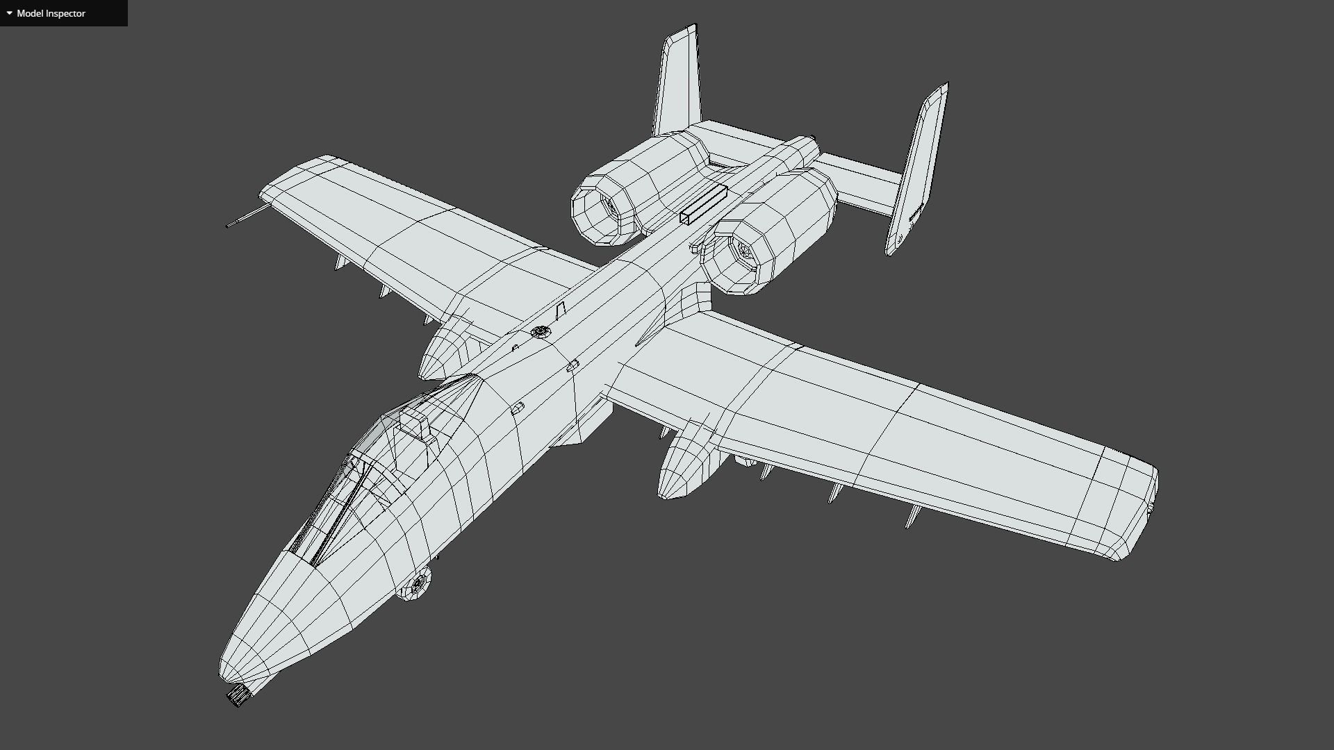 A10 Thunderbolt Low-poly 3D model_10