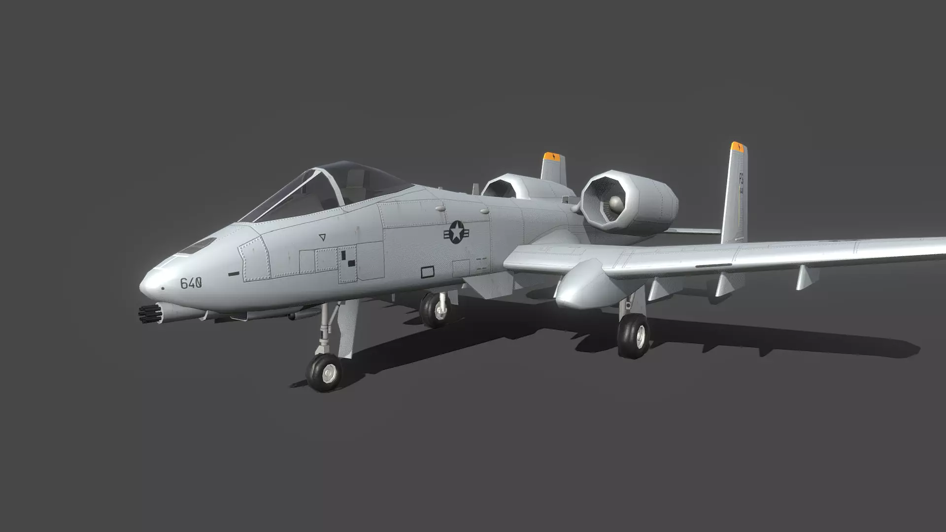 A10 Thunderbolt Low-poly 3D model_0