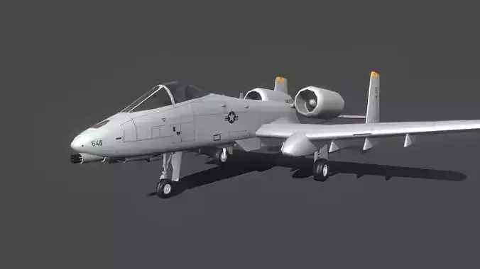 A10 Thunderbolt Low-poly 3D model