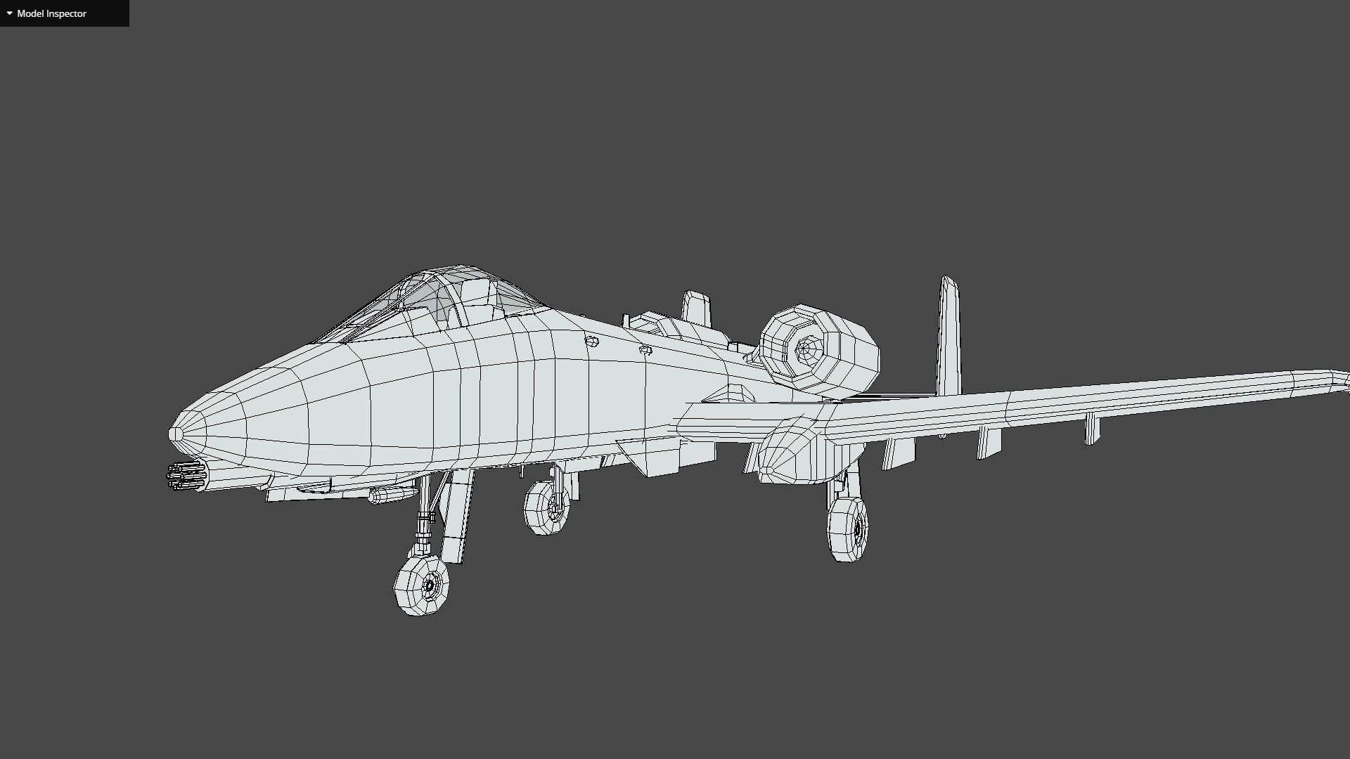 A10 Thunderbolt Low-poly 3D model_7