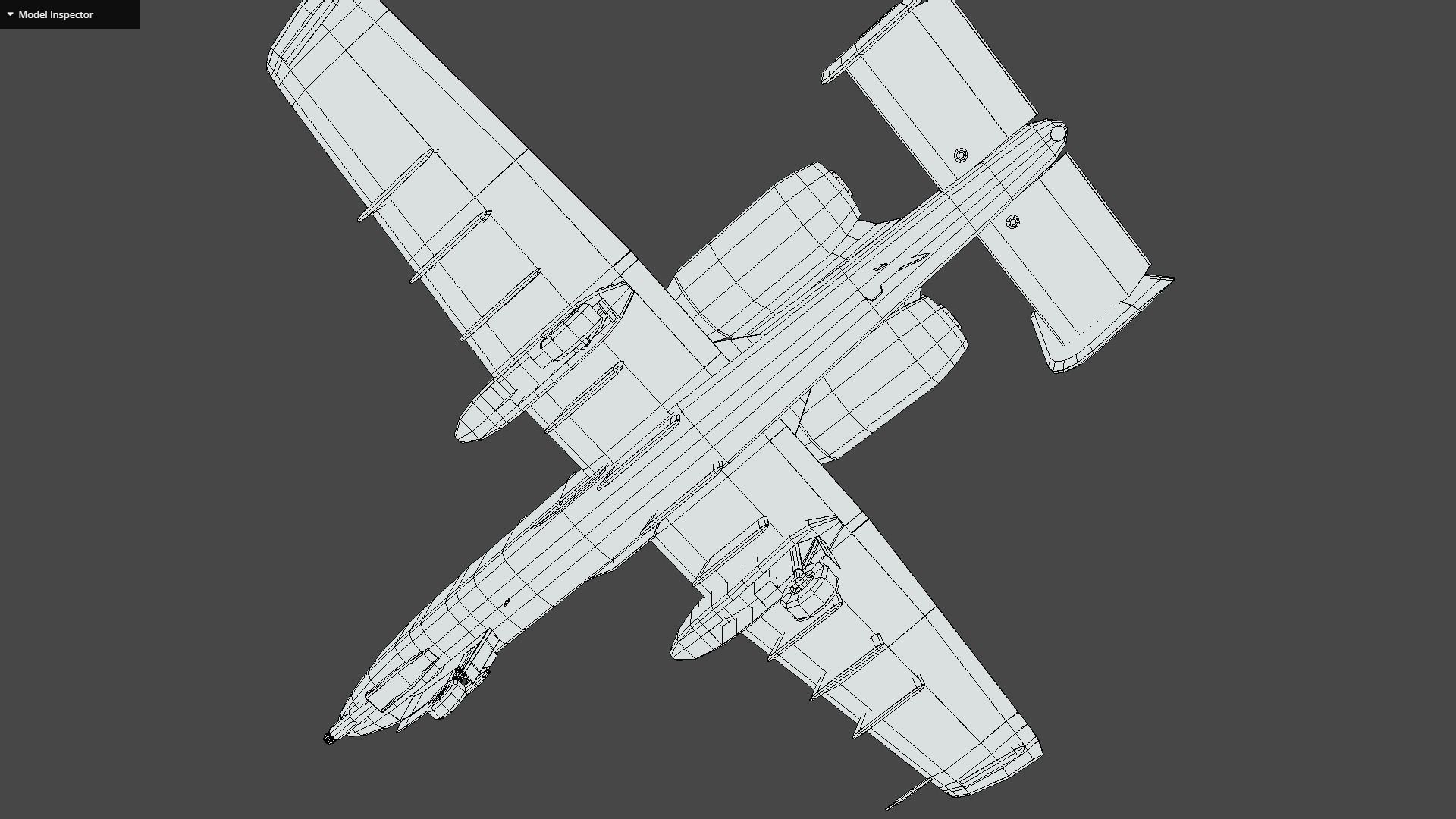 A10 Thunderbolt Low-poly 3D model_11