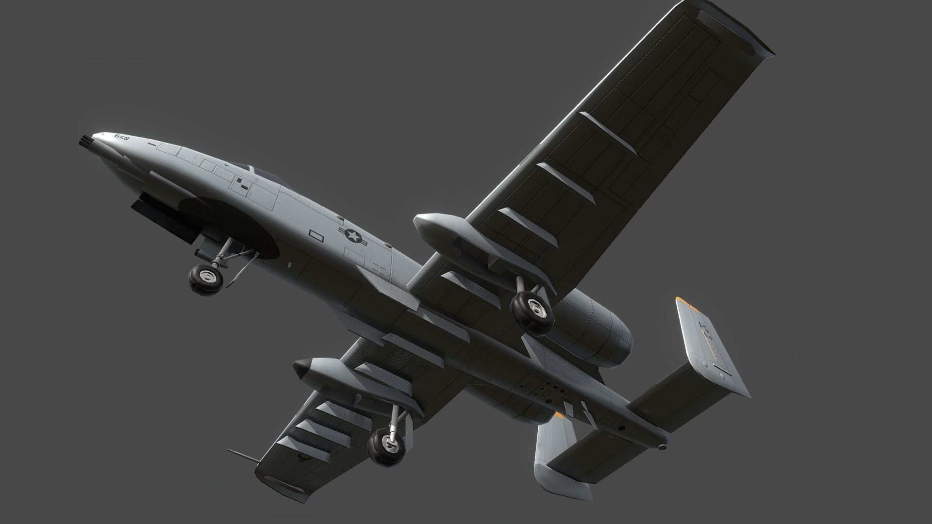 A10 Thunderbolt Low-poly 3D model_8