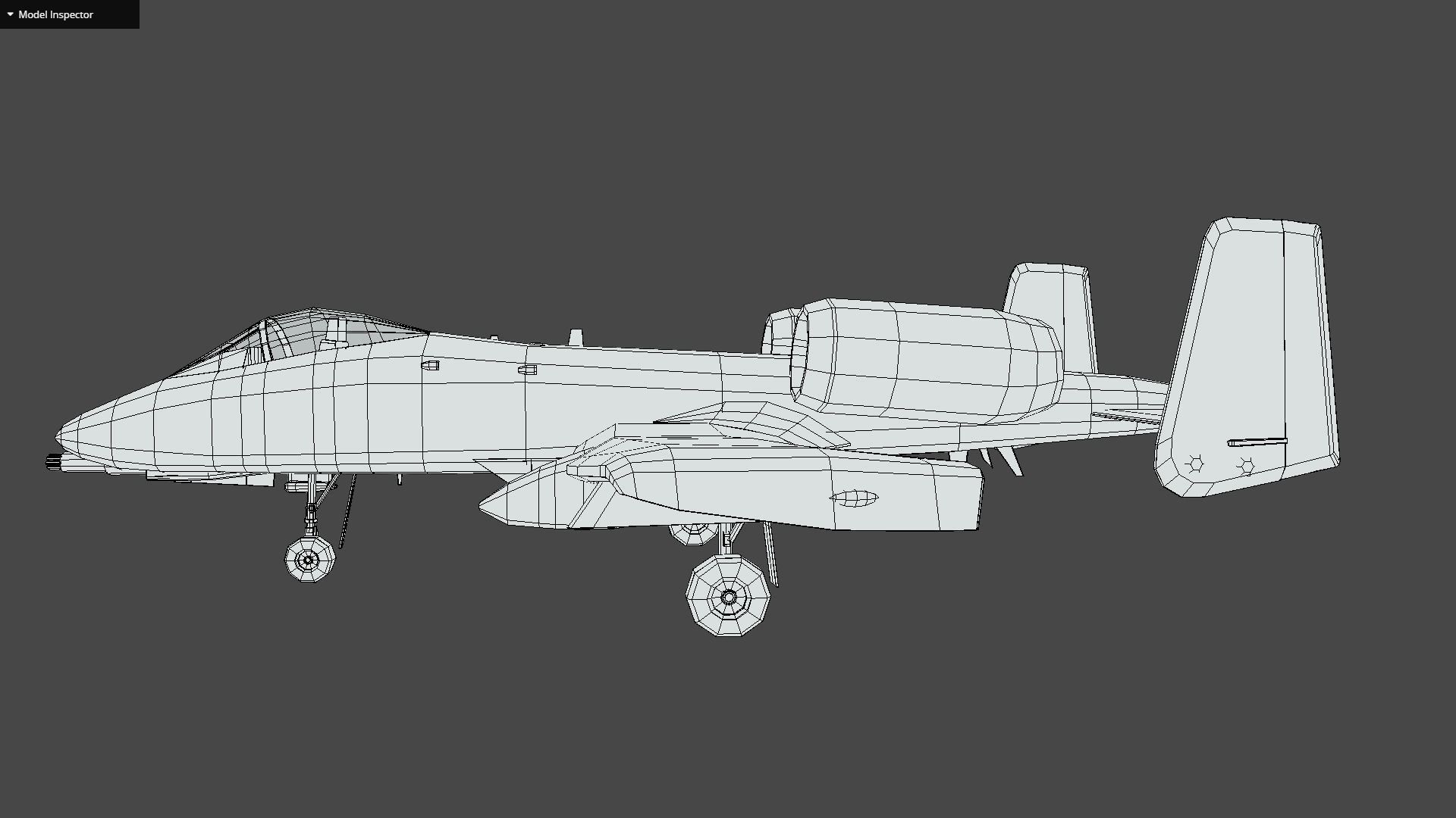A10 Thunderbolt Low-poly 3D model_2