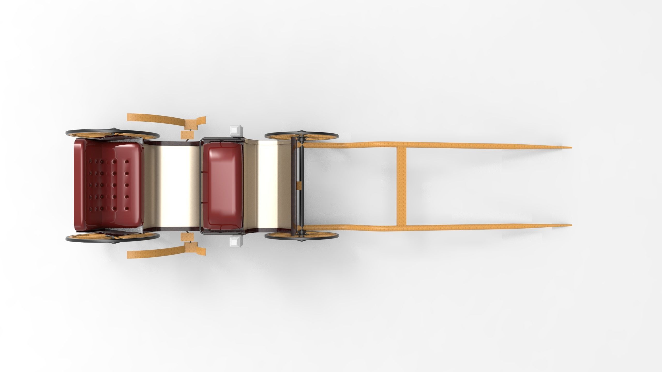 Carriage horse drawn 3D model_3