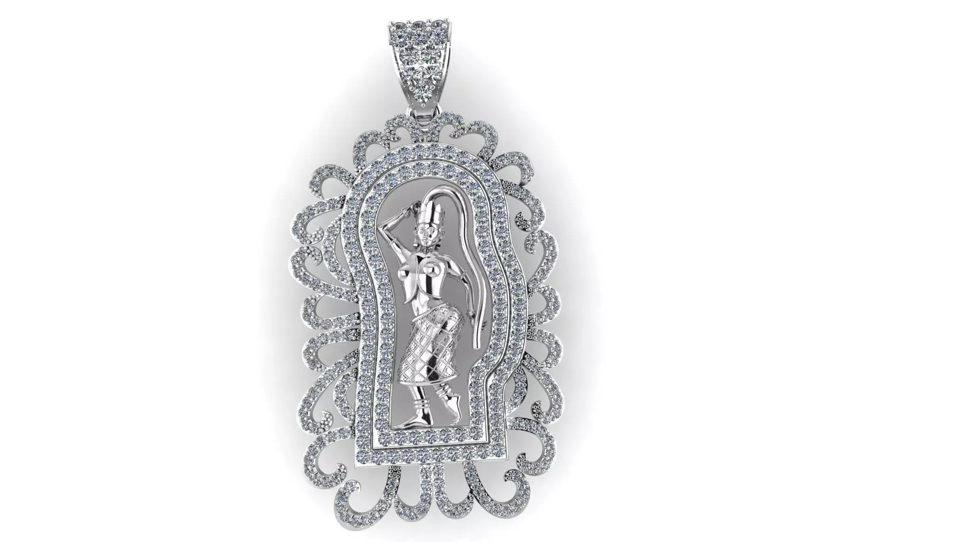APSARA rose gold pendant with diamonds Free 3D print model
