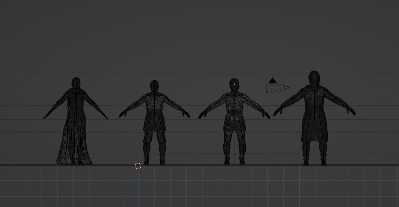 medieval human pack Low-poly 3D model_5