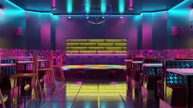Night Club - Low Poly - Game Ready  Low-poly 3D model