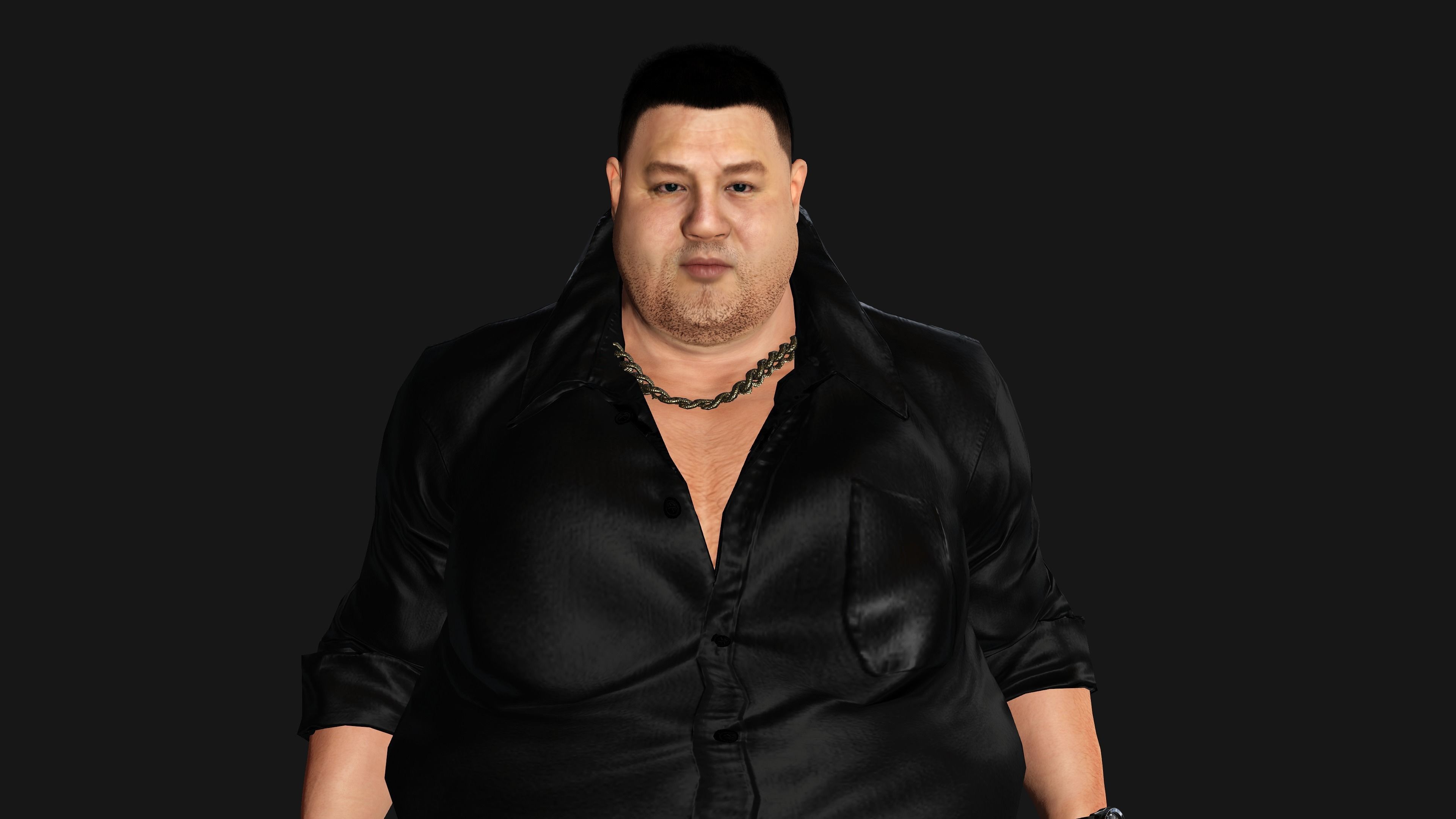 AAA 3D REALISTIC HUMAN MALE CHARACTER - ASIAN FAT BUSINESSMAN Low-poly 3D model_4