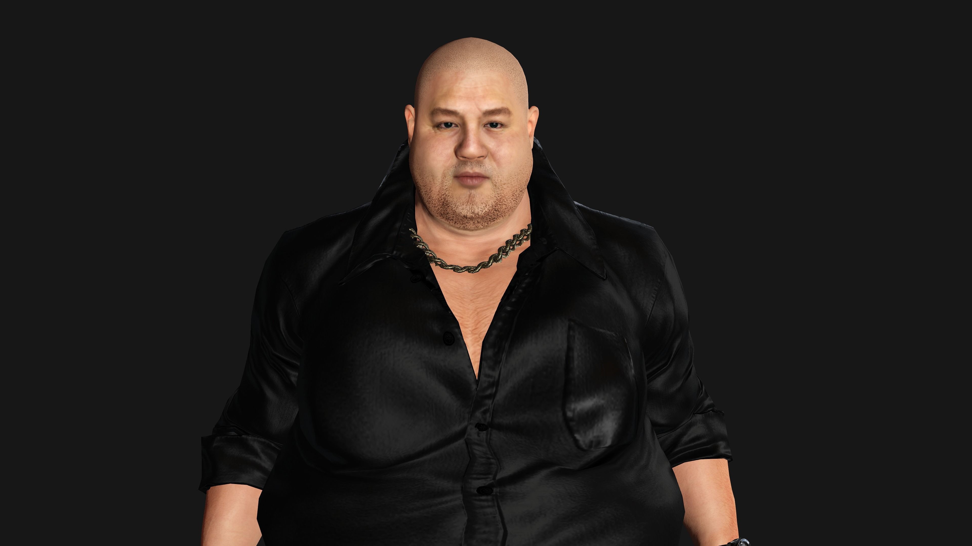 AAA 3D REALISTIC HUMAN MALE CHARACTER - ASIAN FAT BUSINESSMAN Low-poly 3D model_5