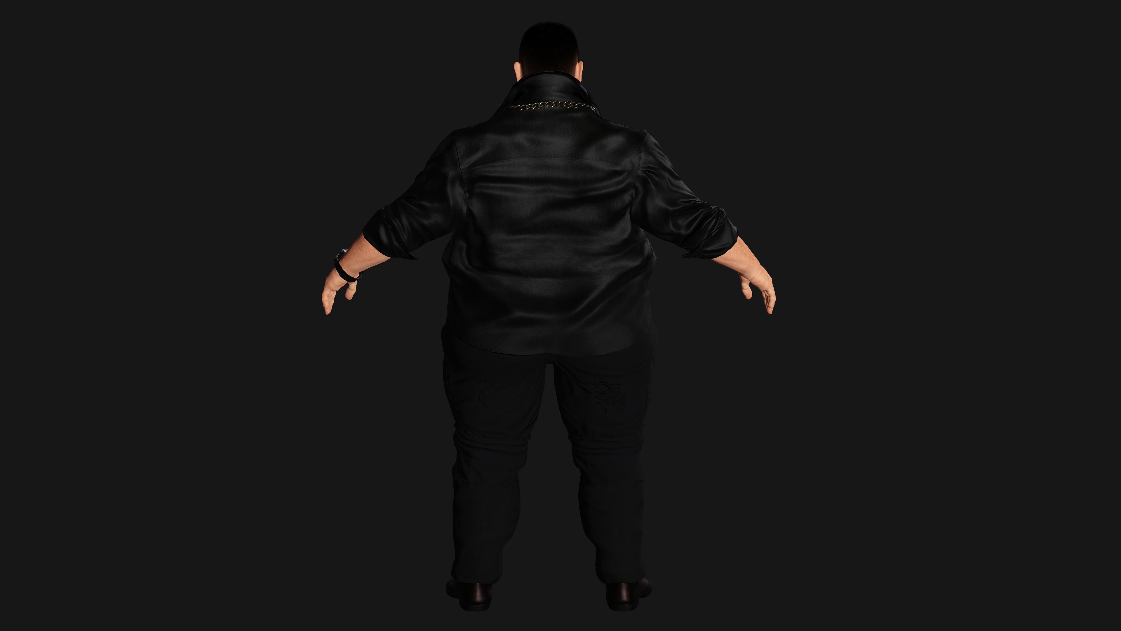 AAA 3D REALISTIC HUMAN MALE CHARACTER - ASIAN FAT BUSINESSMAN Low-poly 3D model_6