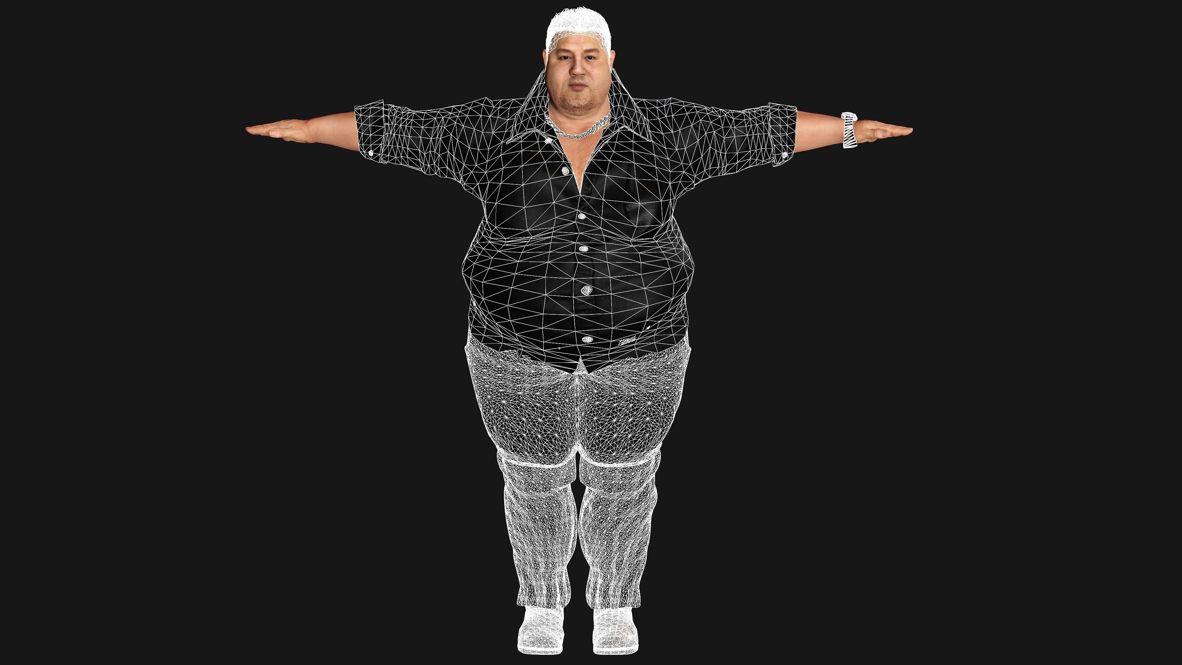 AAA 3D REALISTIC HUMAN MALE CHARACTER - ASIAN FAT BUSINESSMAN Low-poly 3D model_8