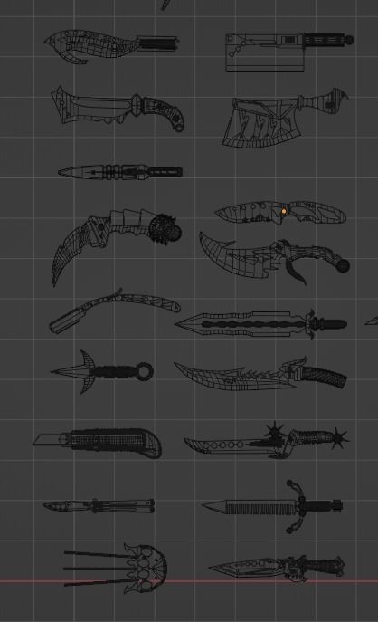Game ready melee tools Low-poly 3D model_3