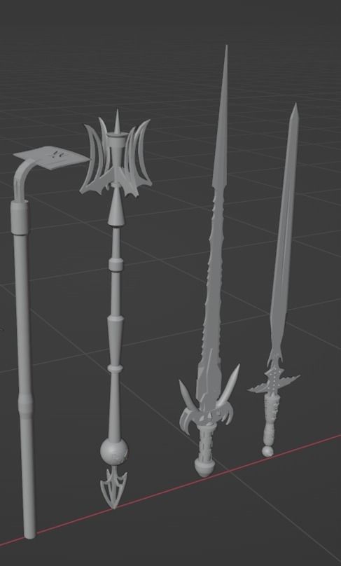Game ready melee tools Low-poly 3D model_2