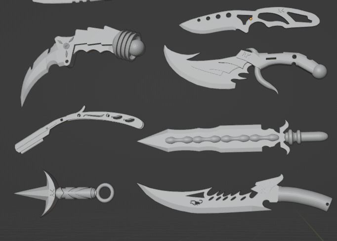 Game ready melee tools Low-poly 3D model_1