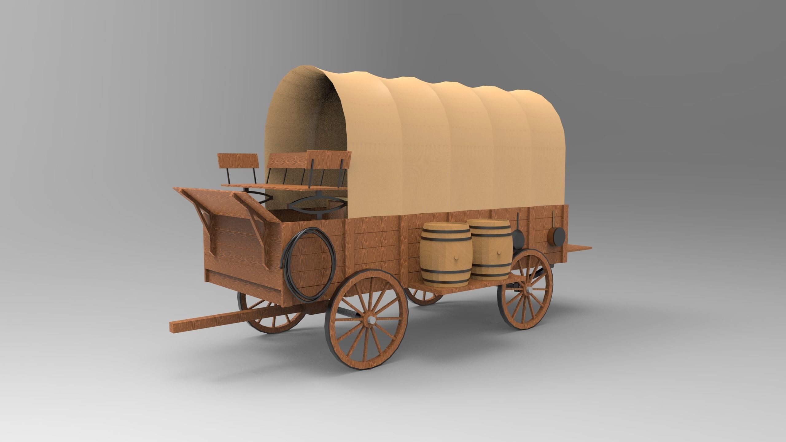 Horse Carriage 3D model_5