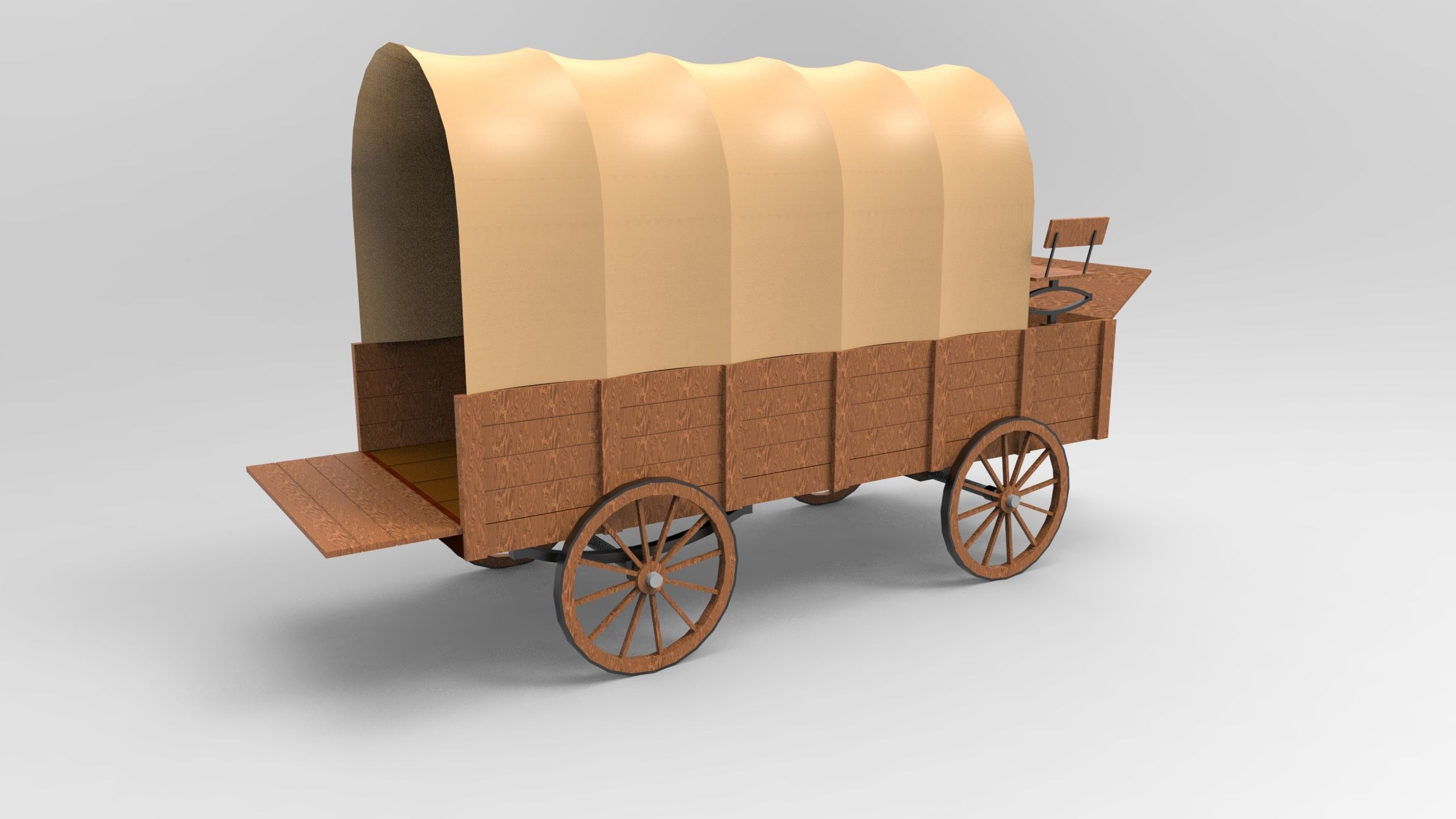 Horse Carriage 3D model_4
