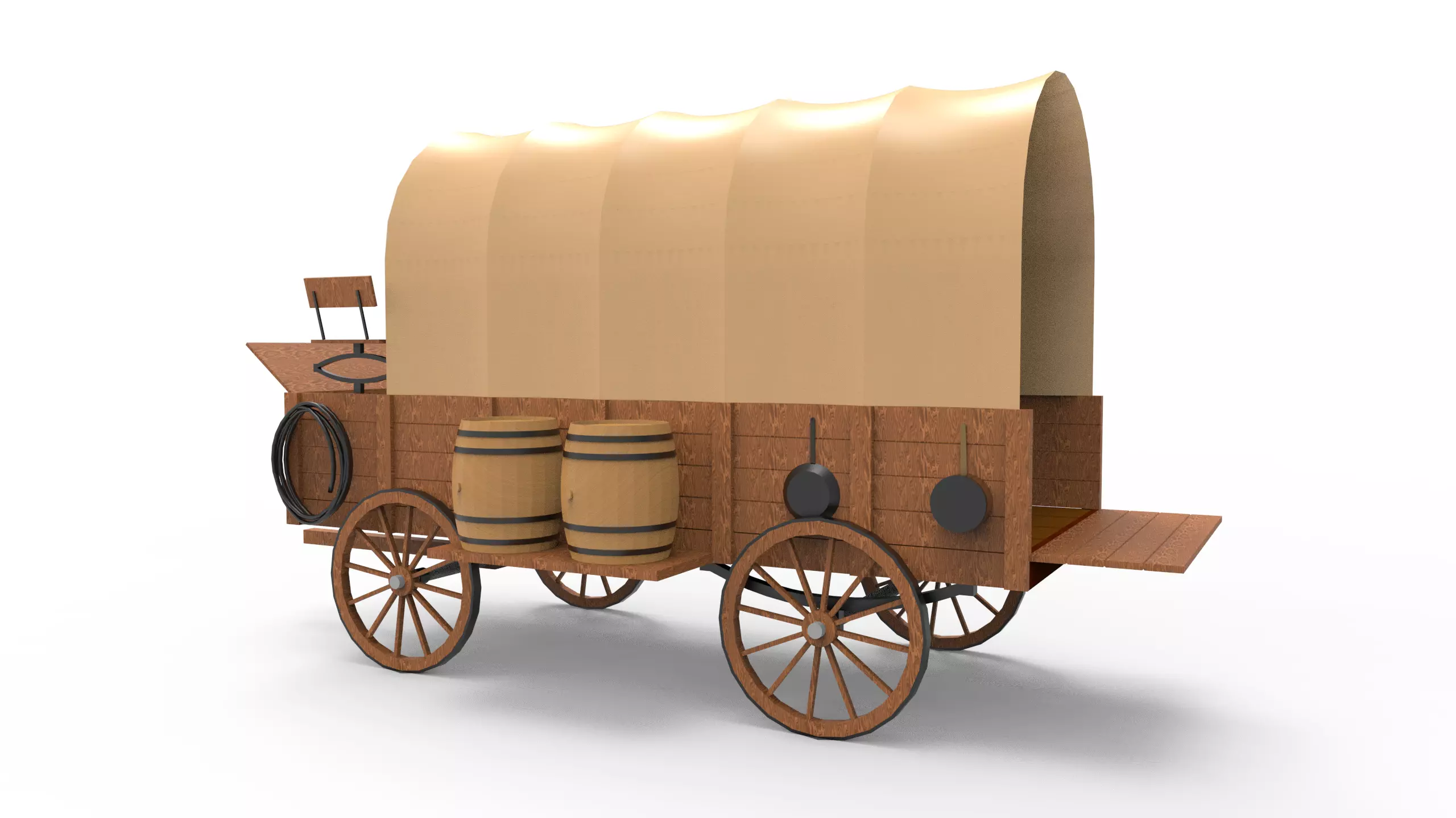 Horse Carriage 3D model_0