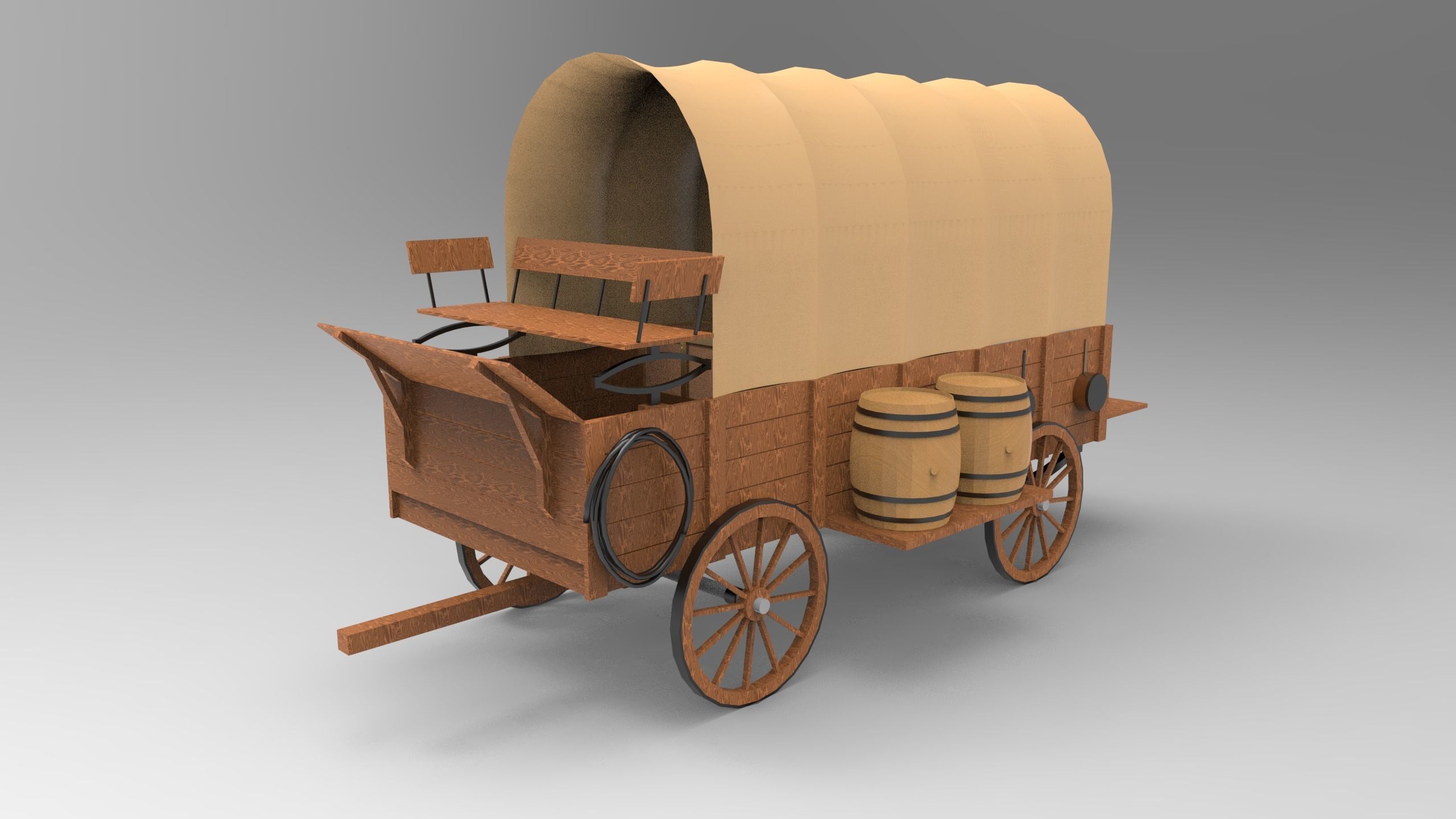 Horse Carriage 3D model_8