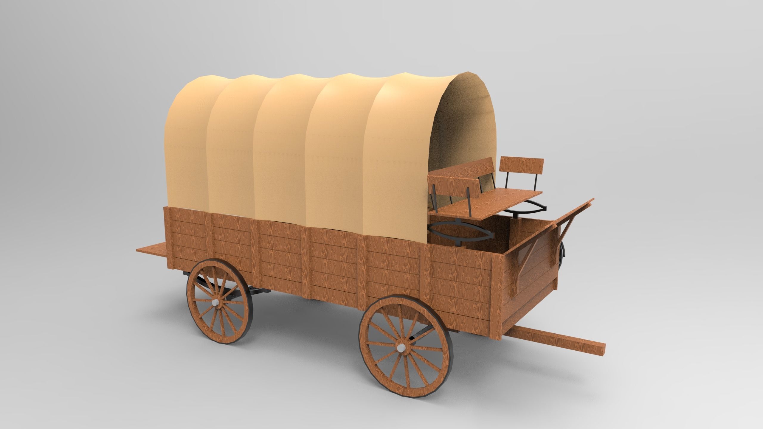 Horse Carriage 3D model_6