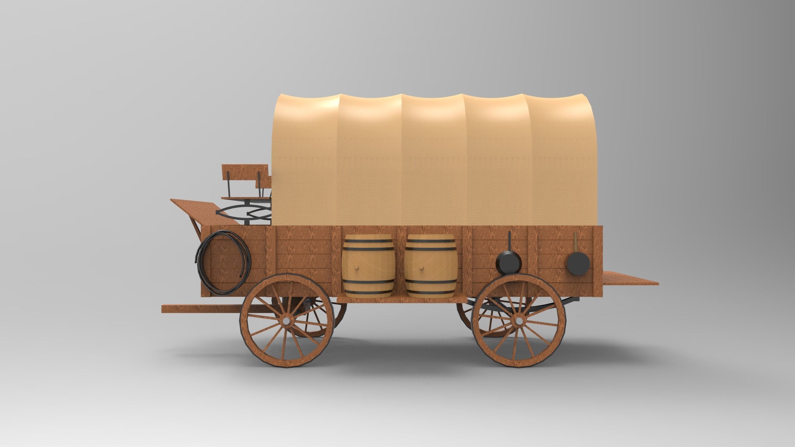 Horse Carriage 3D model_1