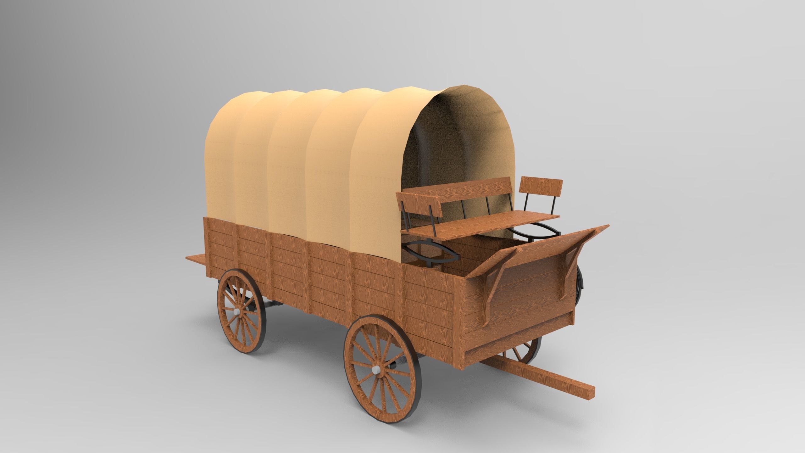Horse Carriage 3D model_3