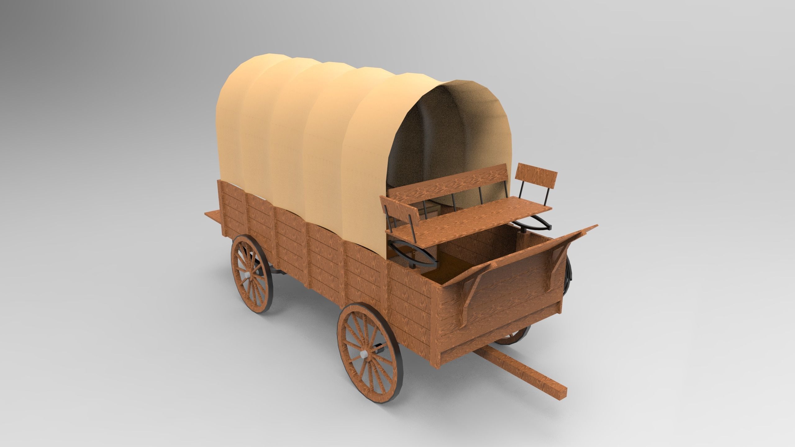 Horse Carriage 3D model_7
