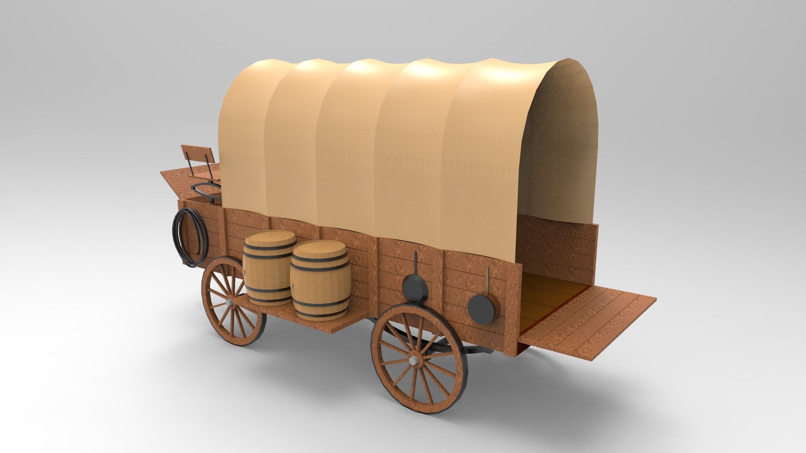 Horse Carriage 3D model_2