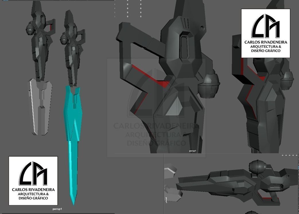 GUNDAM AERIAL PACK AND WEAPONS 3D print model_2