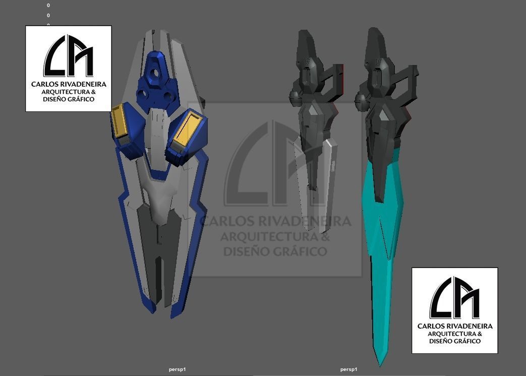 GUNDAM AERIAL PACK AND WEAPONS 3D print model_1