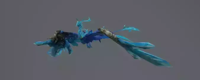 Crystal Phoenix Fantasy Low-poly 3D model