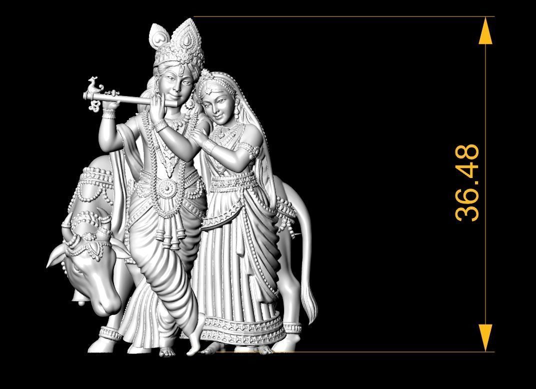 RADHA KRISHNA PENDANT 3D print model_1