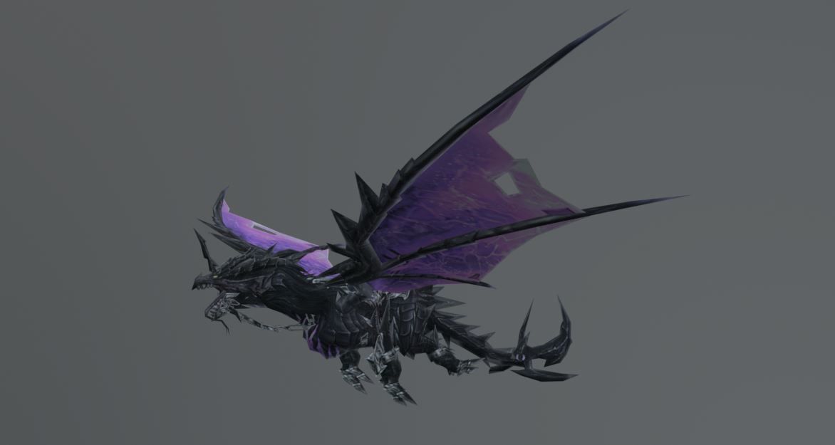 Dark Purple Dragon Low-poly 3D model_5