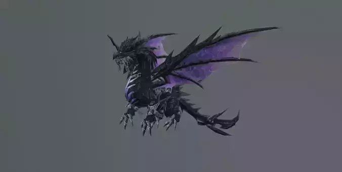 Dark Purple Dragon Low-poly 3D model