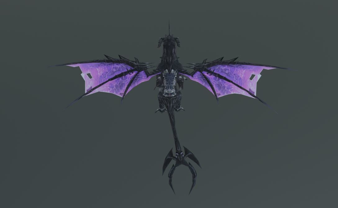 Dark Purple Dragon Low-poly 3D model_1