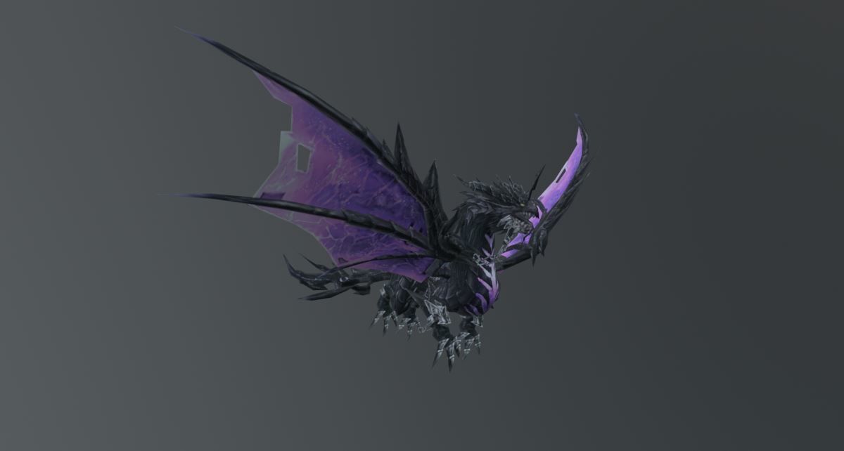 Dark Purple Dragon Low-poly 3D model_3