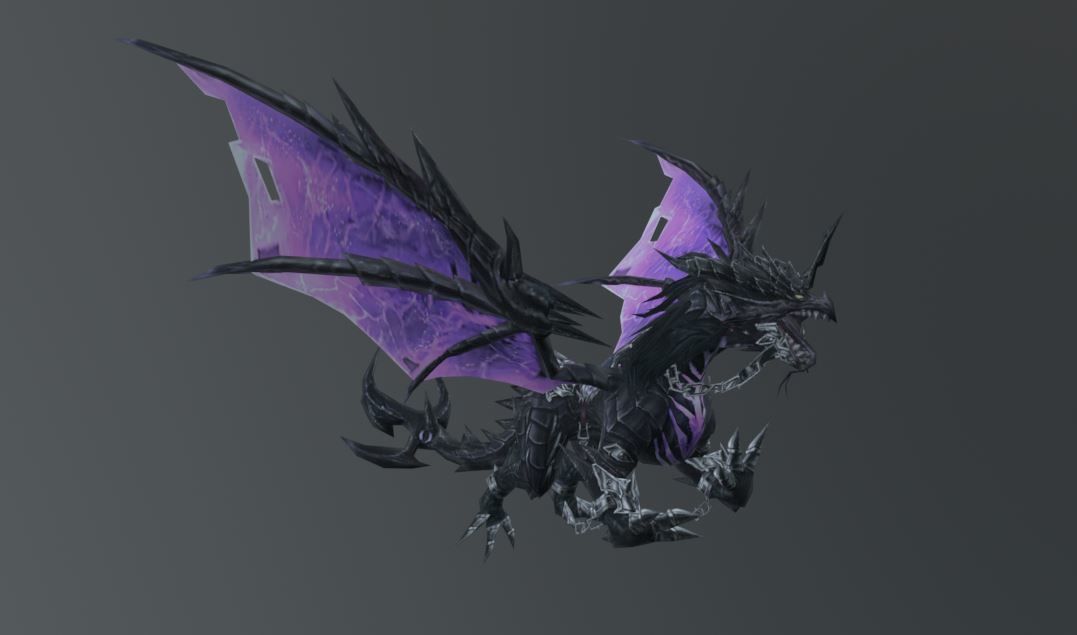 Dark Purple Dragon Low-poly 3D model_4