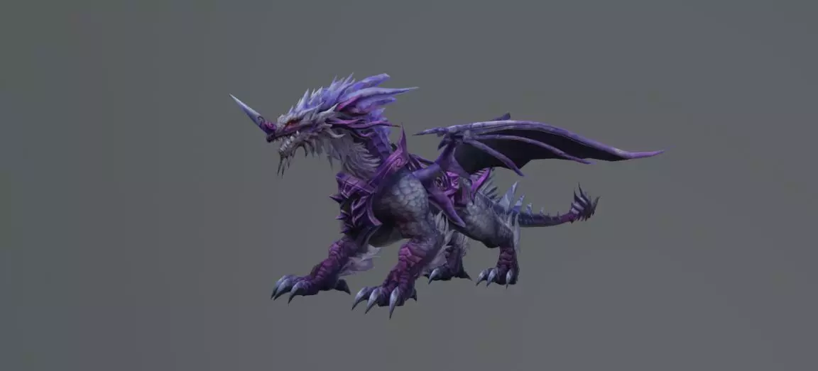 Purple Dragon Fantasy Low Poly Low-poly 3D model_0