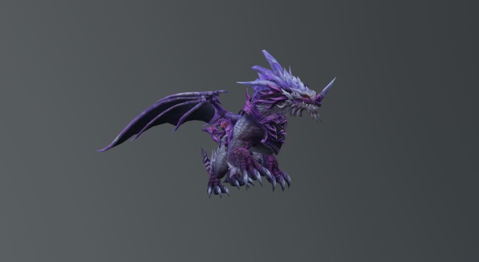 Purple Dragon Fantasy Low Poly Low-poly 3D model_4