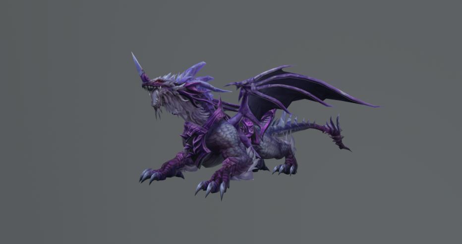 Purple Dragon Fantasy Low Poly Low-poly 3D model_3