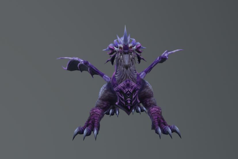 Purple Dragon Fantasy Low Poly Low-poly 3D model_5