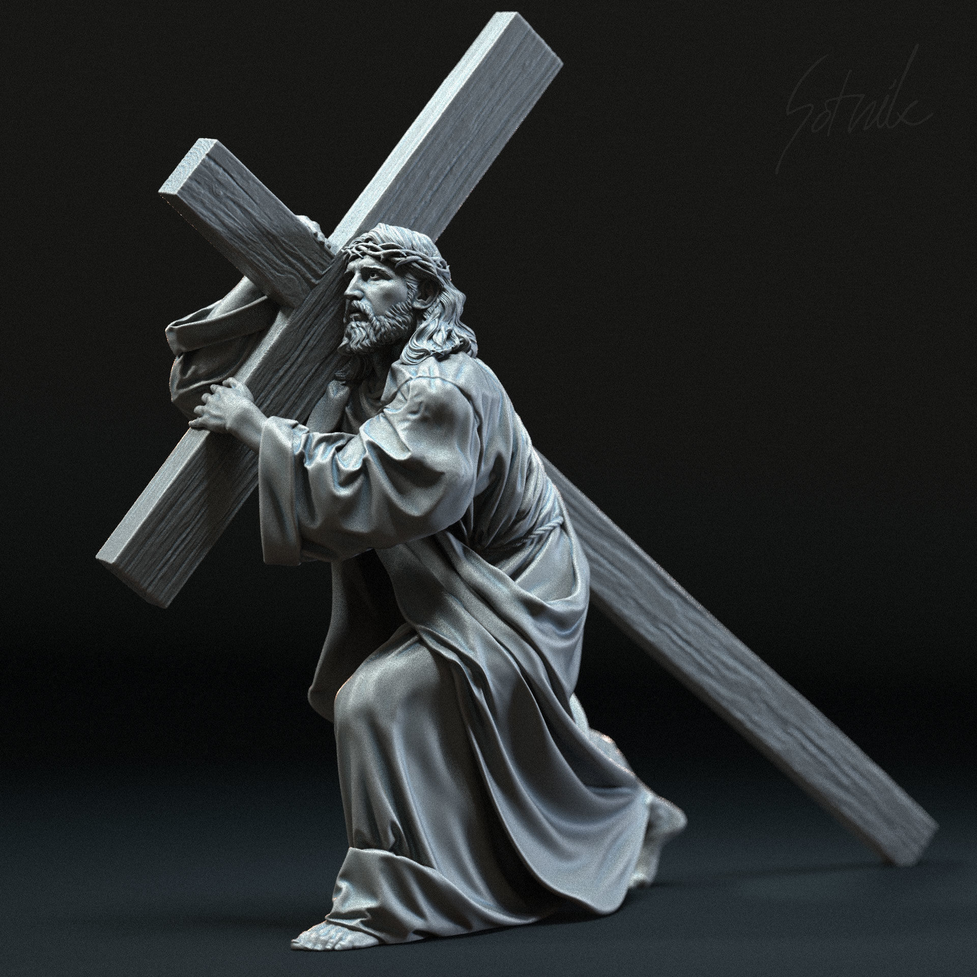 Jesus Sculpture 06 3D print model_6